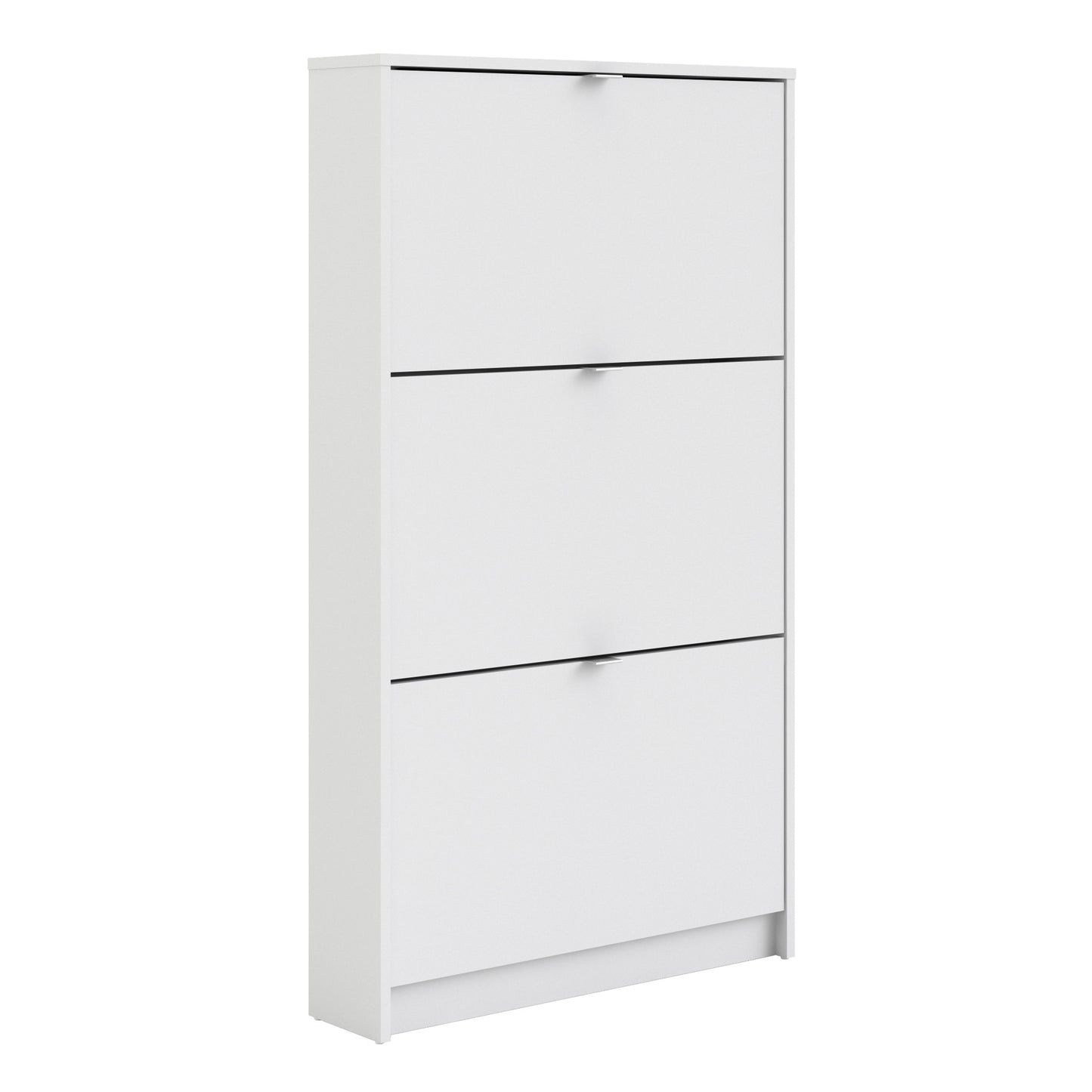 Shoes Shoe cabinet  w. 3 tilting doors and 1 layer White