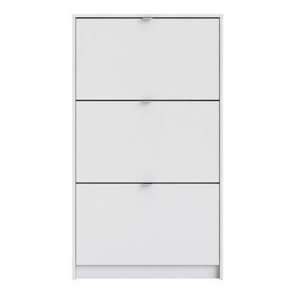 Shoes Shoe cabinet  w. 3 tilting doors and 1 layer White