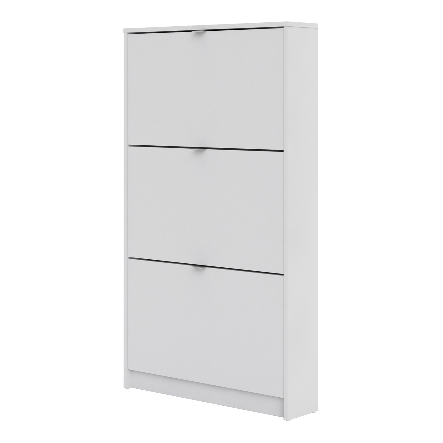 Shoes Shoe cabinet  w. 3 tilting doors and 1 layer White