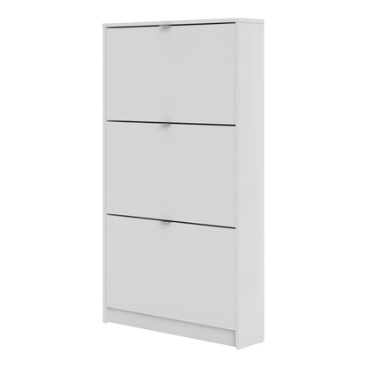 Shoes Shoe cabinet  w. 3 tilting doors and 1 layer White