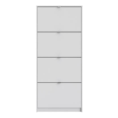 Shoes Shoe cabinet w. 4 tilting doors and 1 layer in White