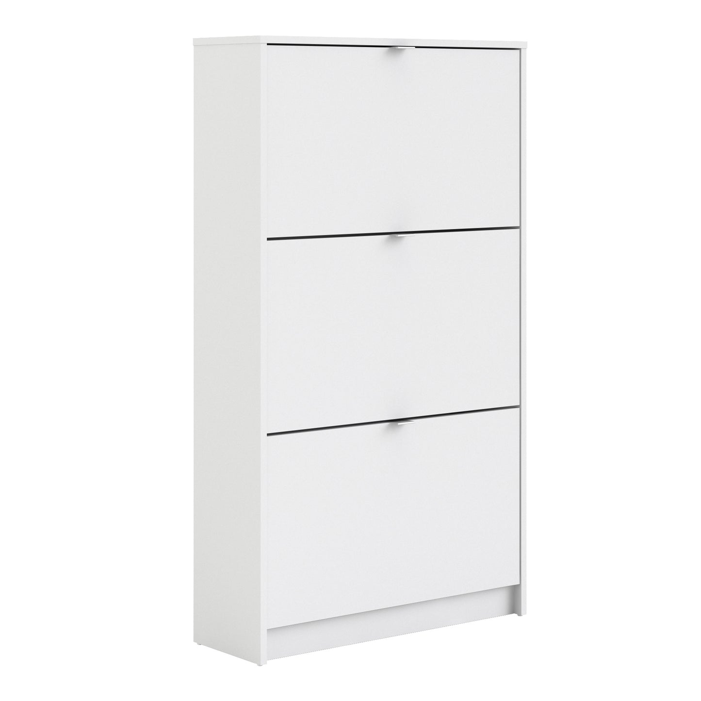 Shoes Shoe cabinet w. 3 tilting doors and 2 layers in White