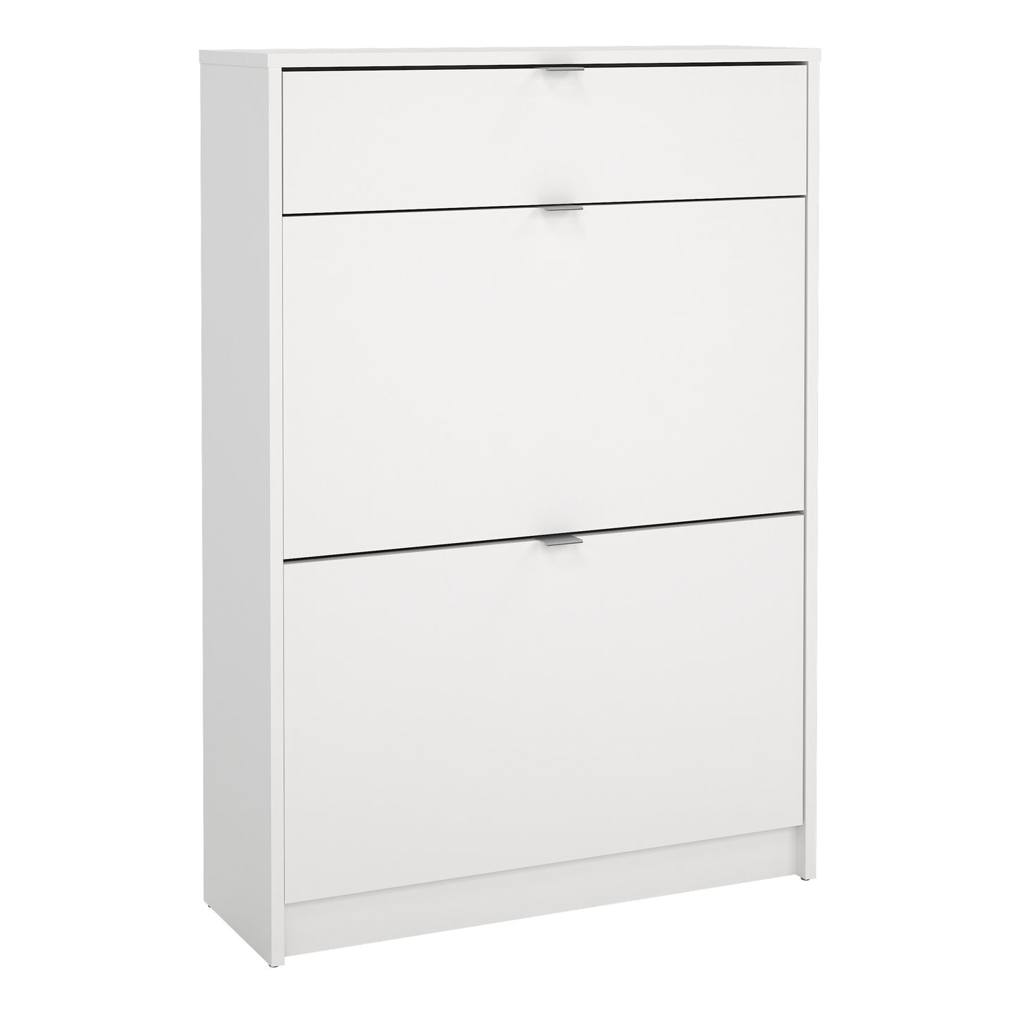 Shoe Cabinet 2 Flip Down Doors + 1 Drawer in White