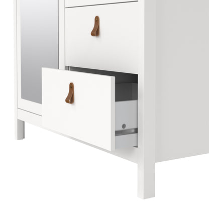 Barcelona Wardrobe with 1 door + 1 mirror door + 2 drawers White