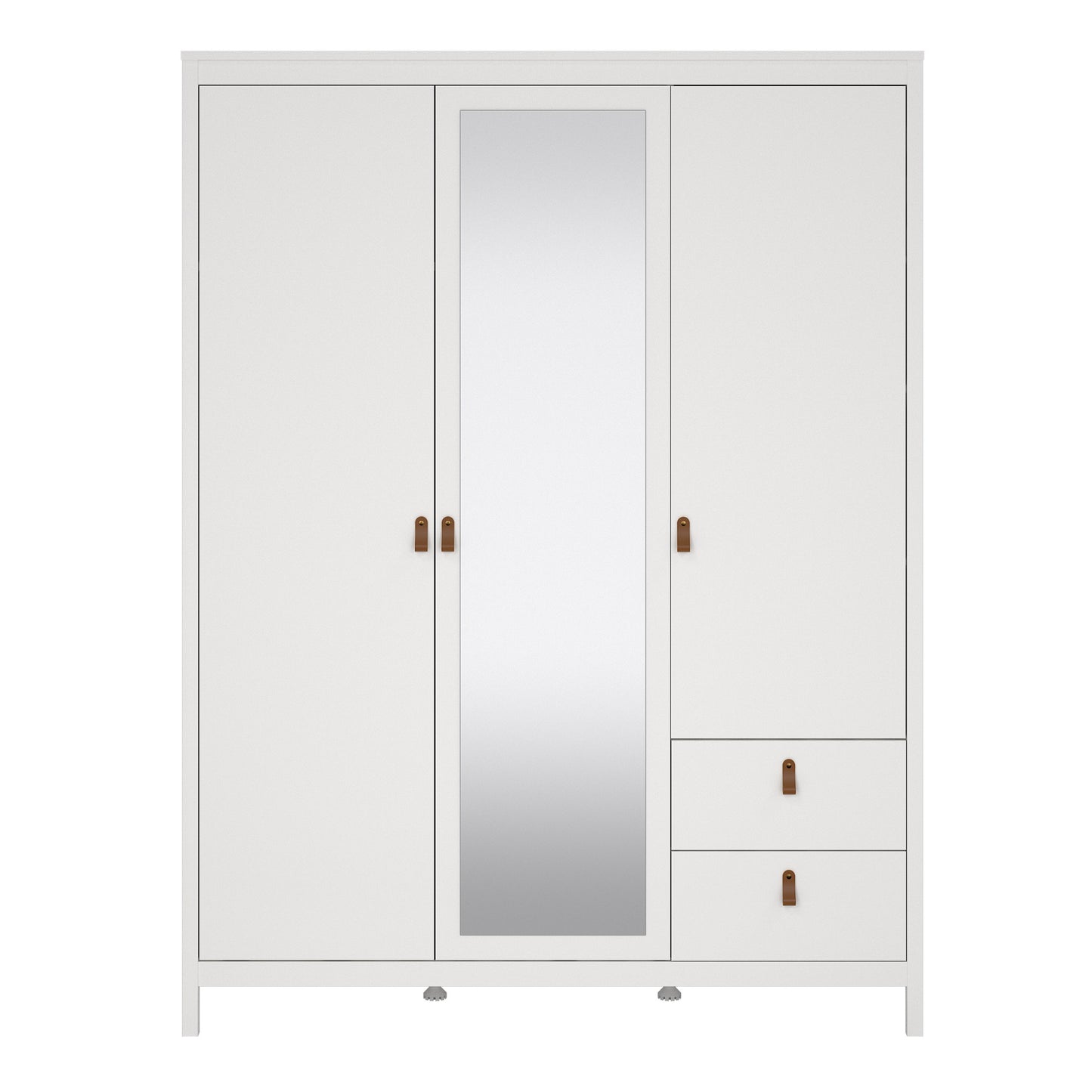 Barcelona Wardrobe with 2 doors + 1 mirror door + 2 drawers White