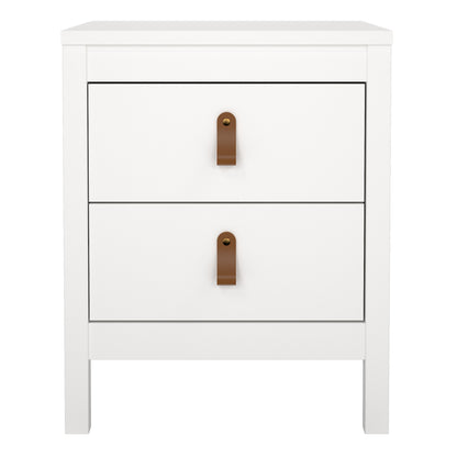 Barcelona Bedside Table 2 drawers in White