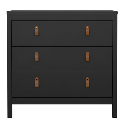 Barcelona Chest 3 drawers in Matt Black