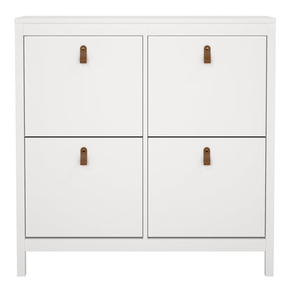 Barcelona Shoe cabinet 4 compartments in White