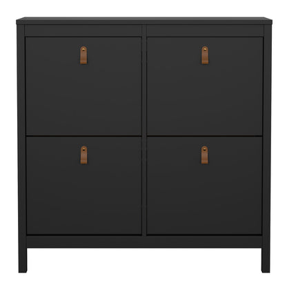 Barcelona Shoe cabinet 4 compartments in Matt Black