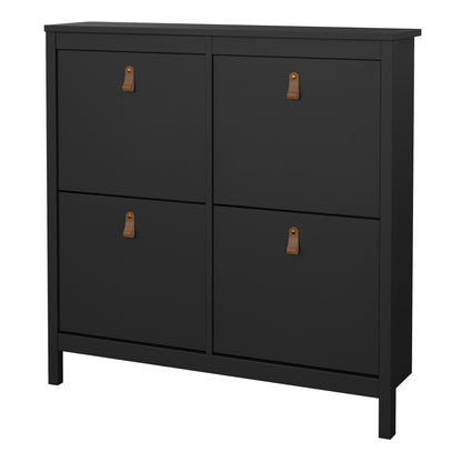 Barcelona Shoe cabinet 4 compartments in Matt Black