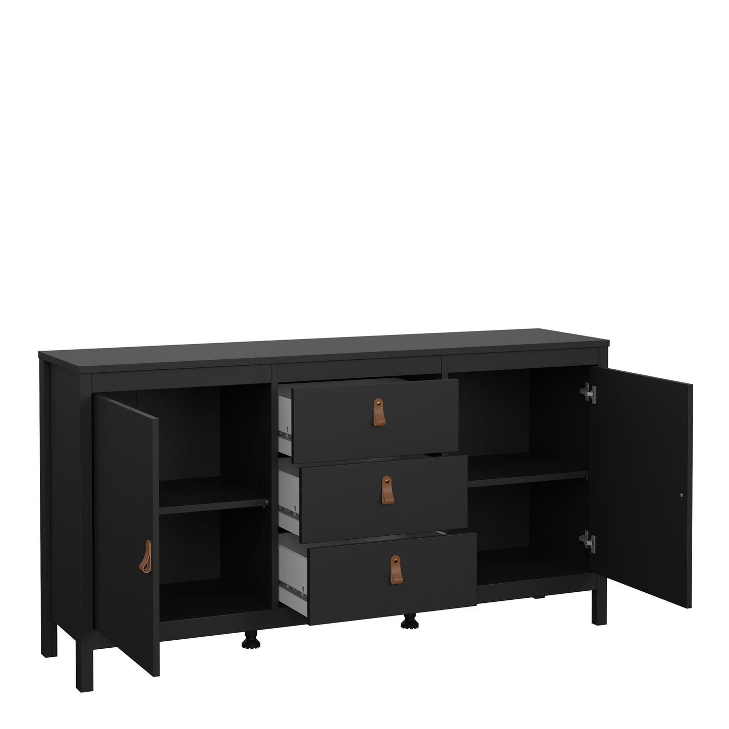 Barcelona Sideboard 2 doors + 3 drawers  in Matt Black