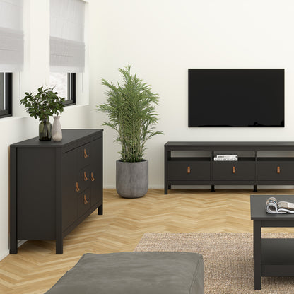 Barcelona Sideboard 2 doors + 3 drawers  in Matt Black