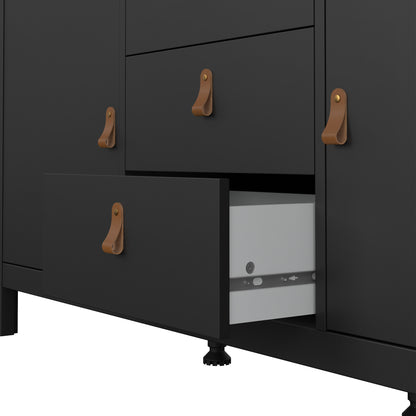 Barcelona Sideboard 2 doors + 3 drawers  in Matt Black