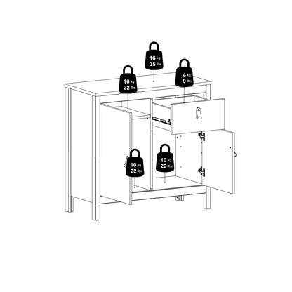 Barcelona Sideboard 2 doors + 1 drawer in White