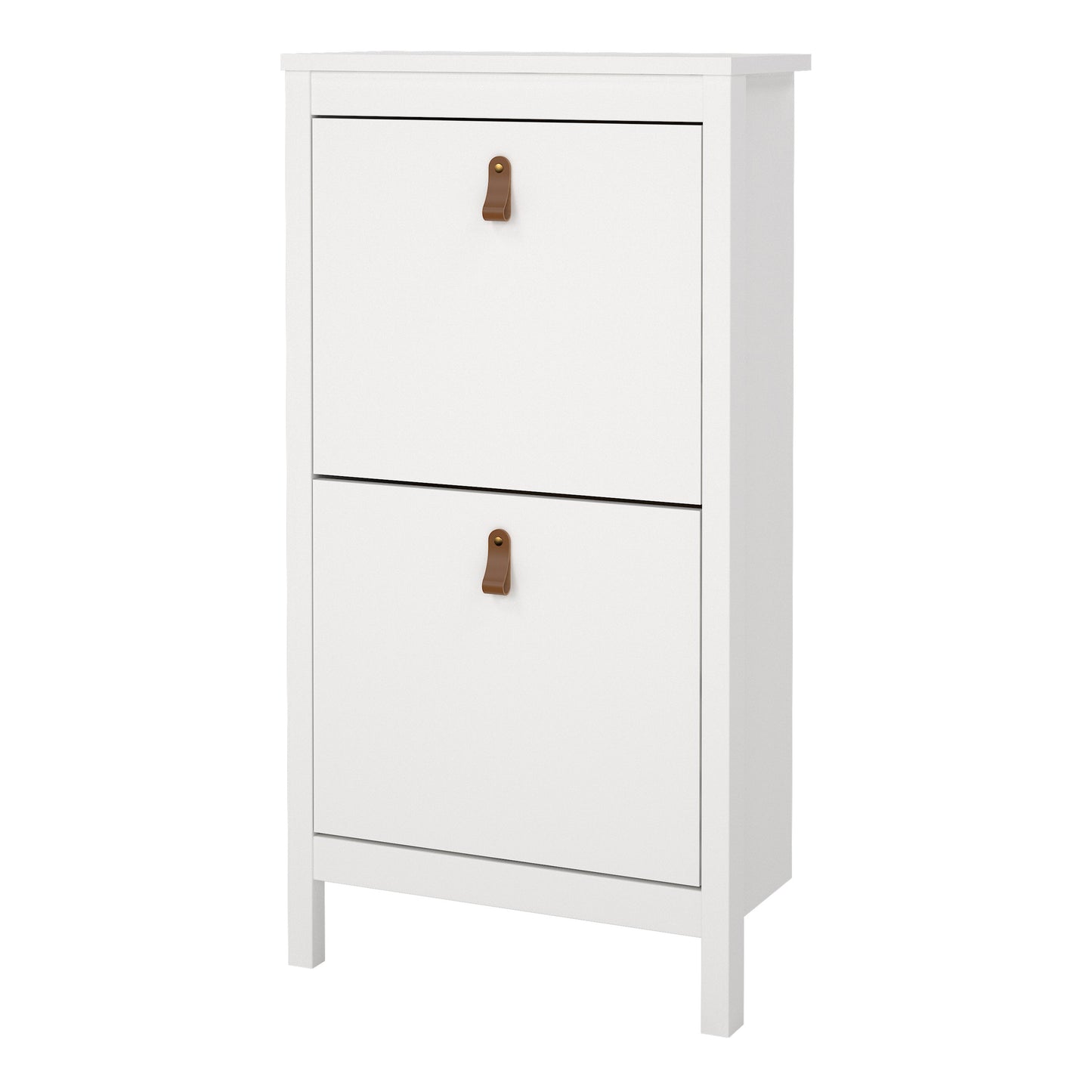 Barcelona Shoe Cabinet 2 Flap Door White