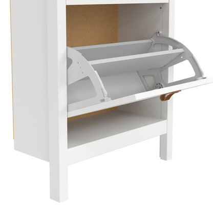 Barcelona Shoe Cabinet 2 Flap Door White