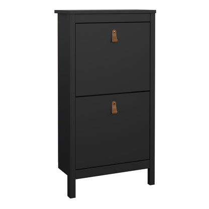 Barcelona Shoe Cabinet 2 flap doors Matt Black