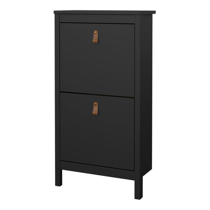 Barcelona Shoe Cabinet 2 flap doors Matt Black