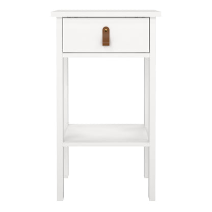 Barcelona Bedside Table with 1 Drawer in White