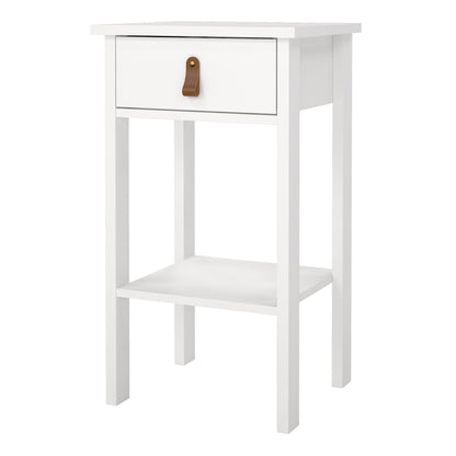 Barcelona Bedside Table with 1 Drawer in White