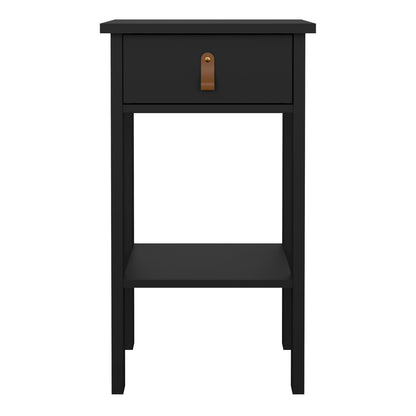 Barcelona Bedside Table with 1 Drawer in Matt Black