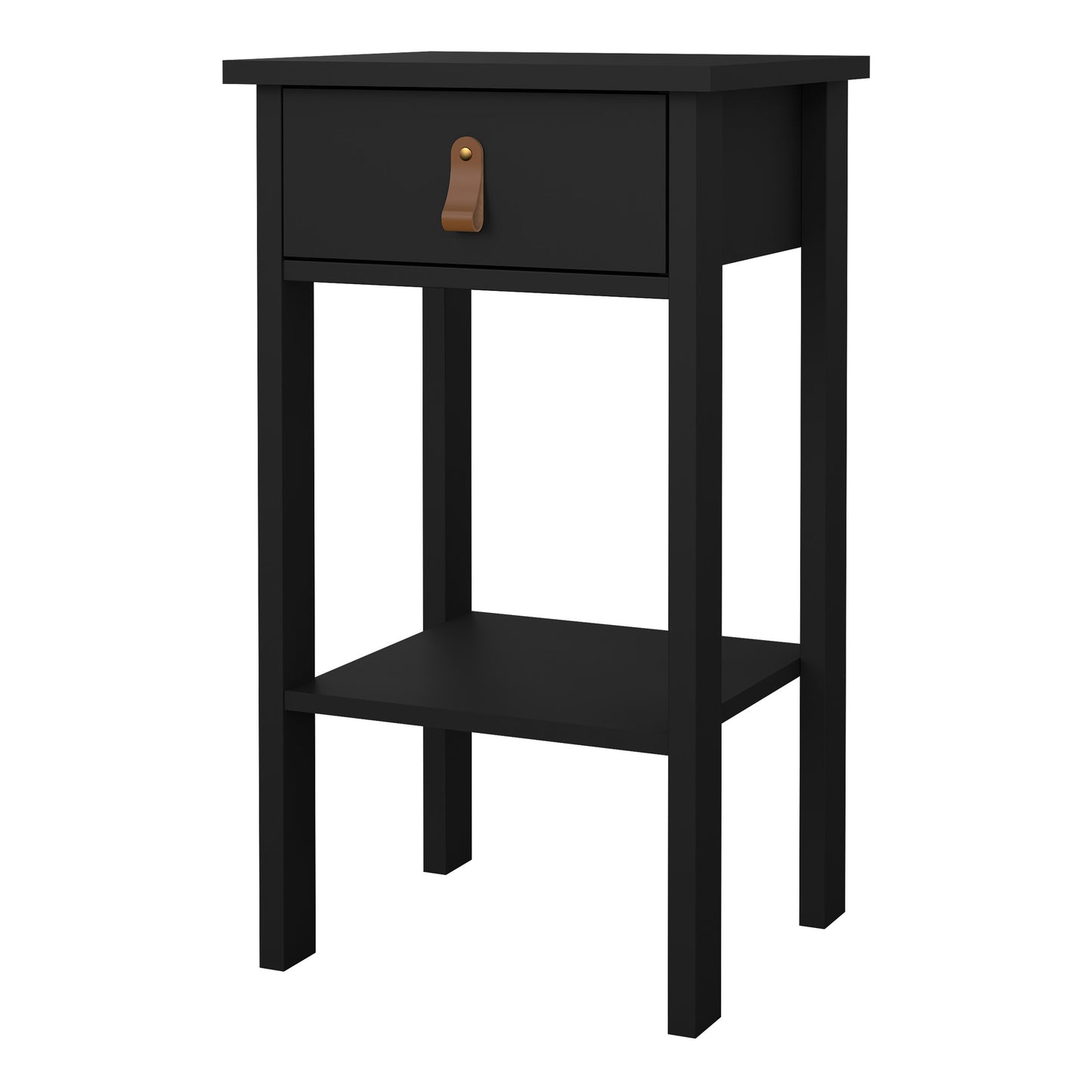 Barcelona Bedside Table with 1 Drawer in Matt Black