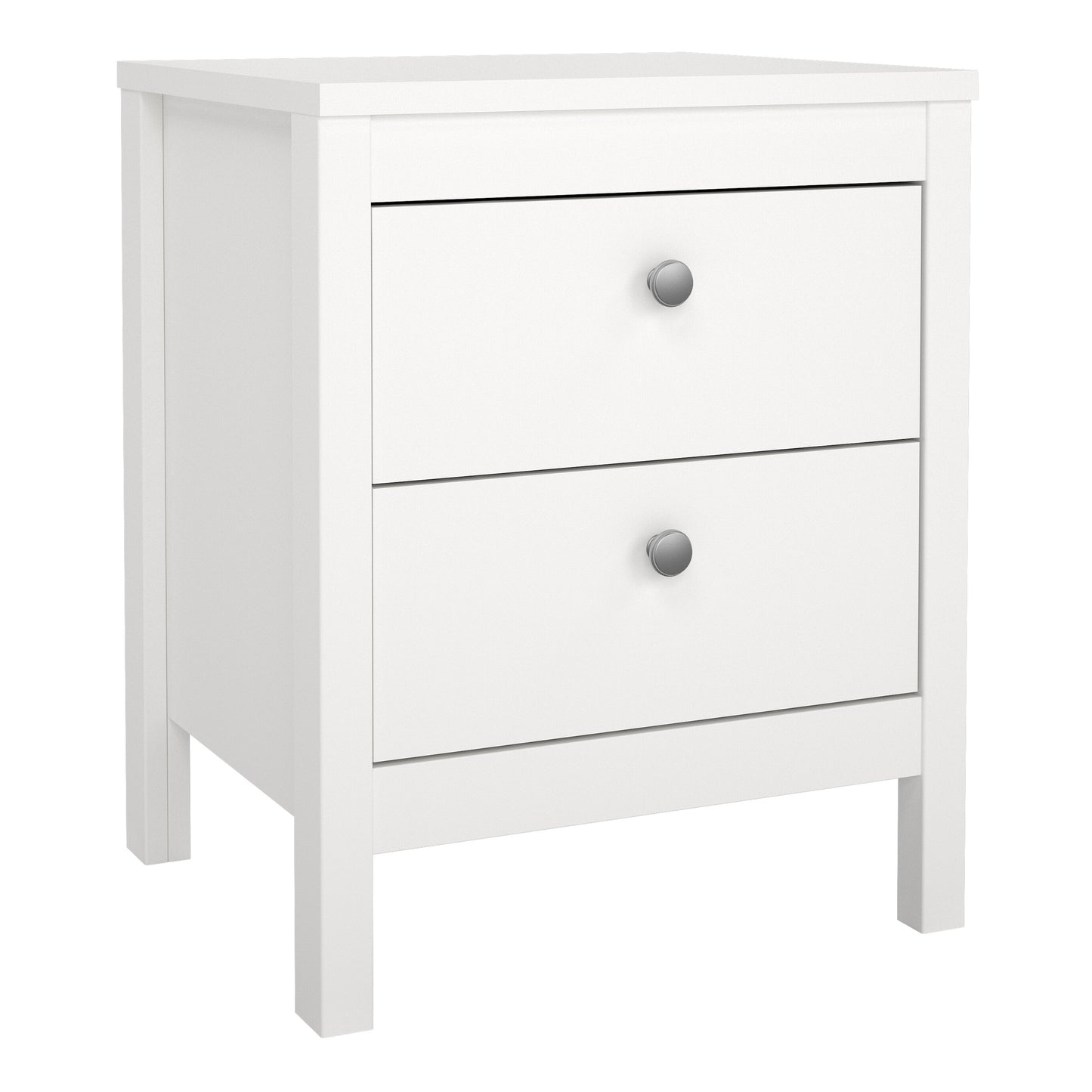 Madrid 3 Piece Bundle, Bedside, Chest and 3 Door Wardrobe in White