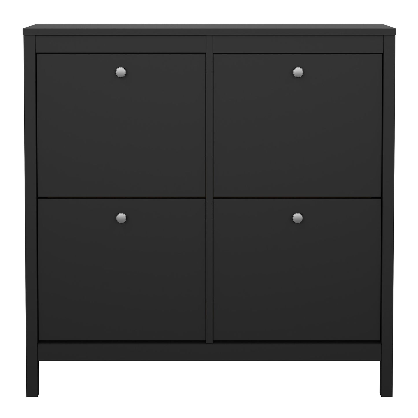 Madrid Shoe cabinet 4 Compartments in Matt Black