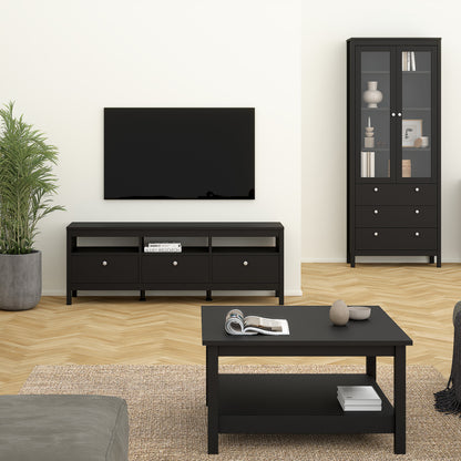 Madrid Tv-unit 3 drawers in Matt Black