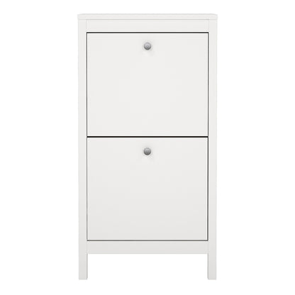 Madrid Shoe Cabinet 2 Flap Door White