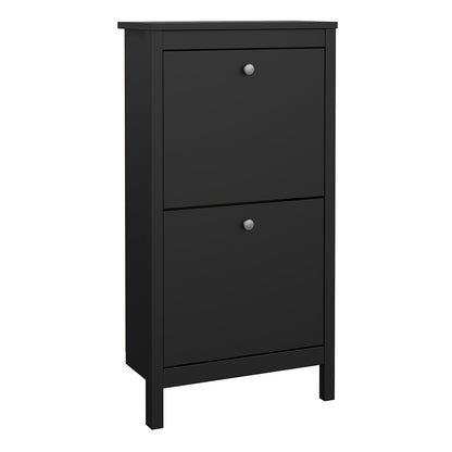 Madrid Shoe Cabinet 2 flap doors Matt Black