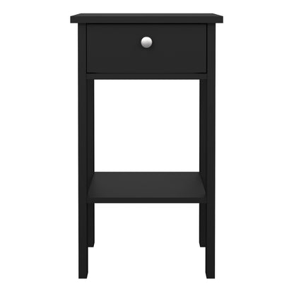 Madrid Bedside Table with 1 Drawer in Matt Black