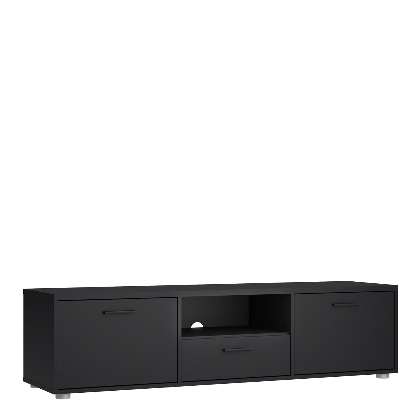 Media TV-unit with 2 doors + 1 drawer 147 cm Black