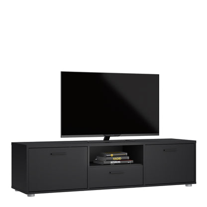 Media TV-unit with 2 doors + 1 drawer 147 cm Black