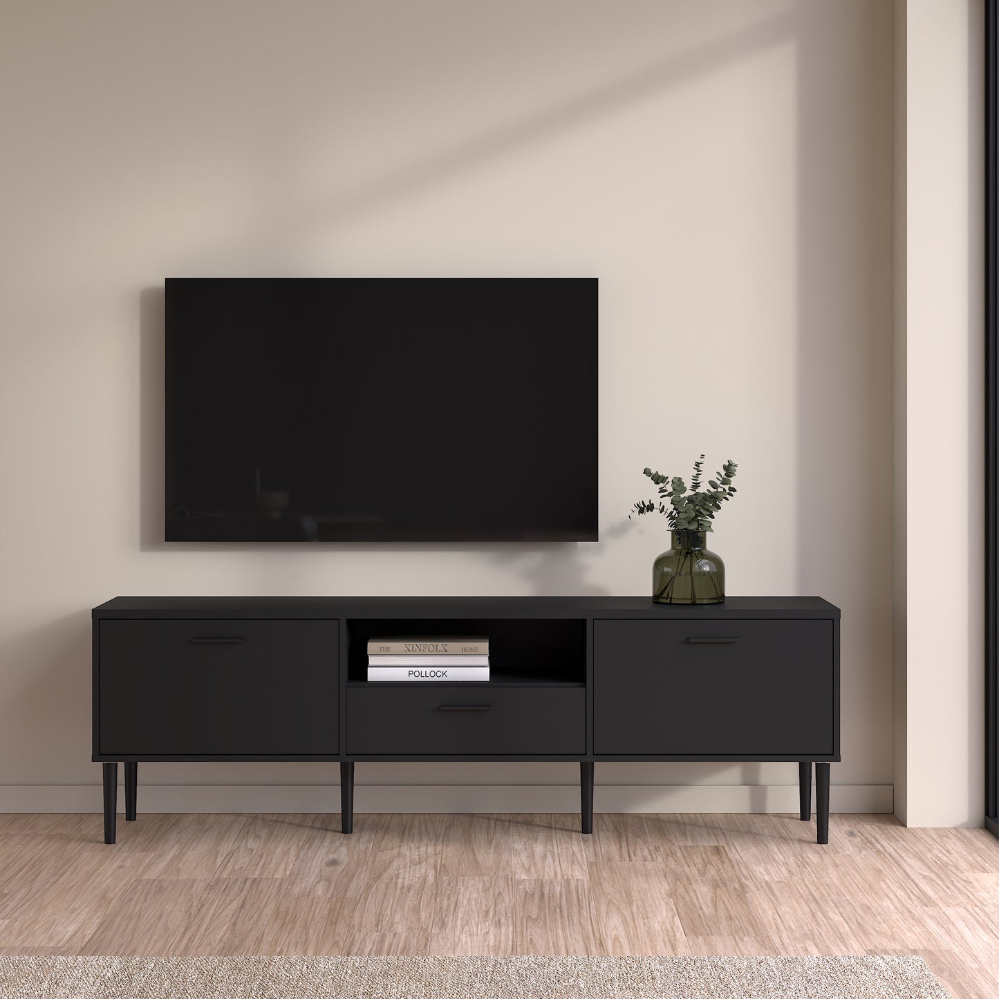 Media TV-Unit with 2 Doors + 1 Drawer