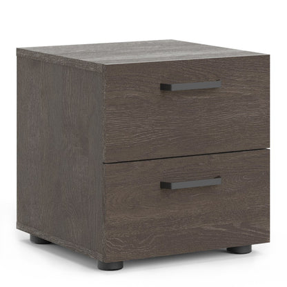 Dallas Nightstand 2 drawers Rovere Gessato Dark Oak