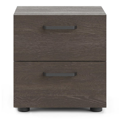 Dallas Nightstand 2 drawers Rovere Gessato Dark Oak