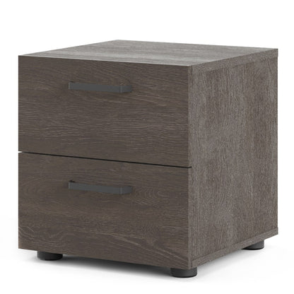 Dallas Nightstand 2 drawers Rovere Gessato Dark Oak