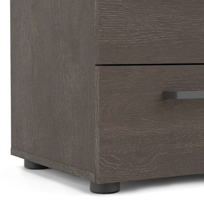 Dallas Nightstand 2 drawers Rovere Gessato Dark Oak