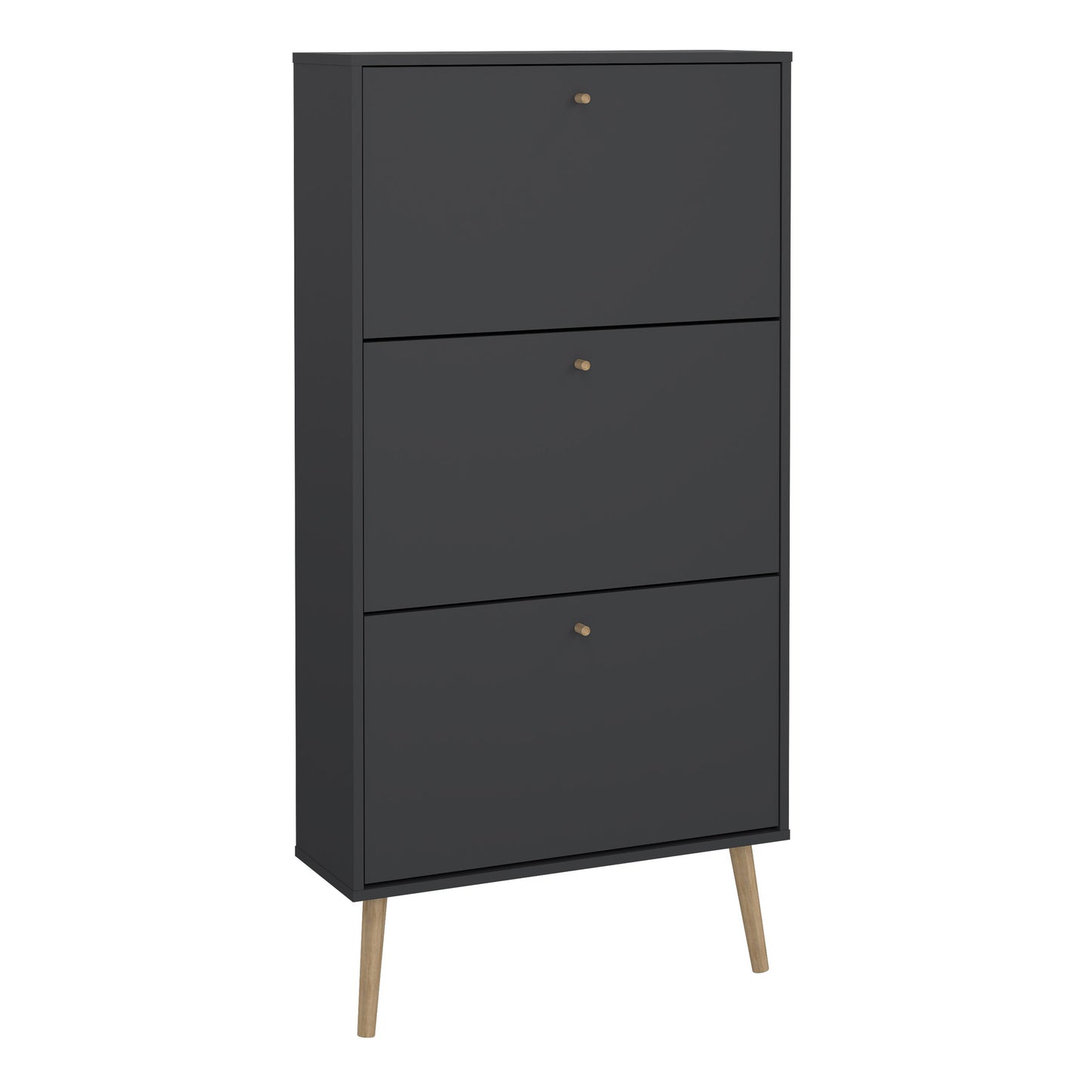 Cumbria Shoe Cabinet 3 flap Doors Dark Grey