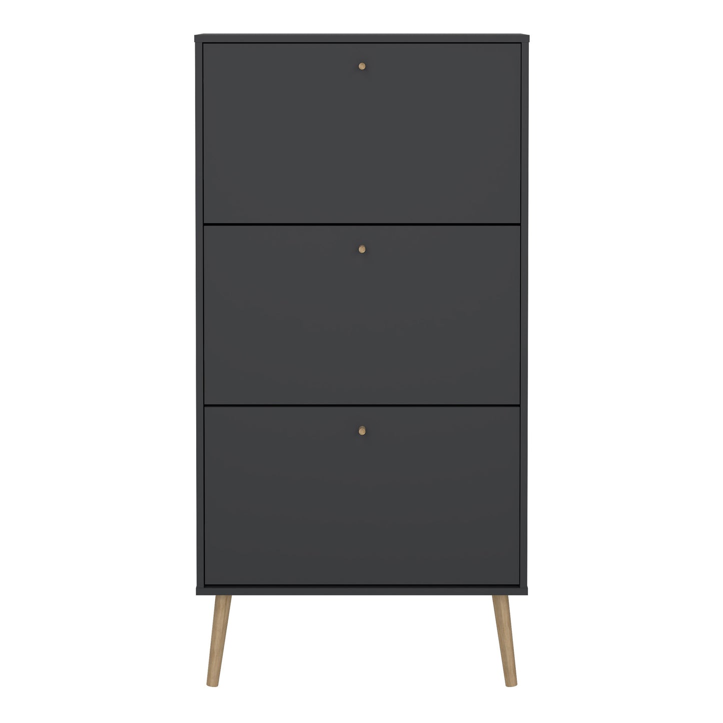 Cumbria Shoe Cabinet 3 flap Doors Dark Grey