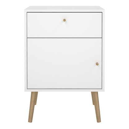 Cumbria Nightstand 1 Door + 1 Drawer White