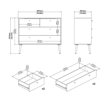 Cumbria Chest 2 + 2 Drawers White