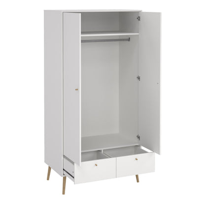 Cumbria Wardrobe with 2 Doors + 2 Drawers White