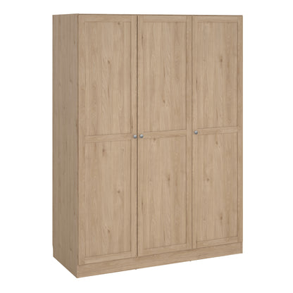 Brande Wardrobe with 3 Frame Doors in Jackson Hickory