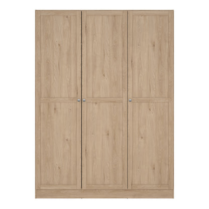 Brande Wardrobe with 3 Frame Doors in Jackson Hickory