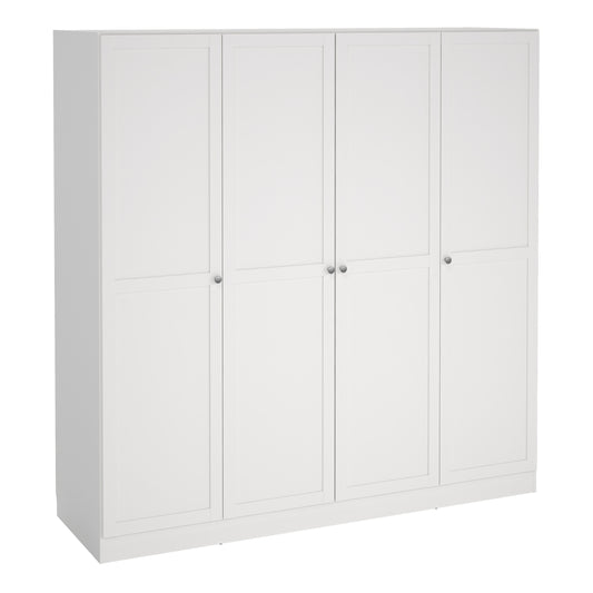 Brande Wardrobe with 4 Frame Doors in White