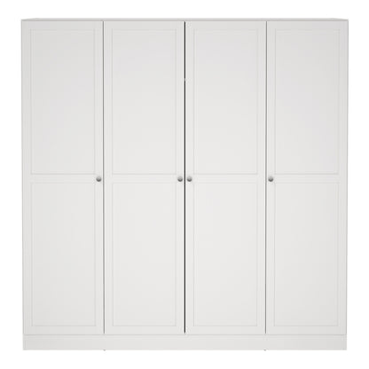 Brande Wardrobe with 4 Frame Doors in White