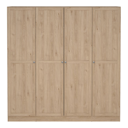 Brande Wardrobe with 4 Frame Doors in Jackson Hickory