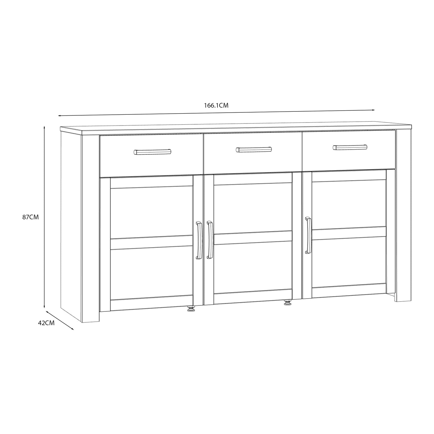 Bohol Sideboard in Riviera Oak/White